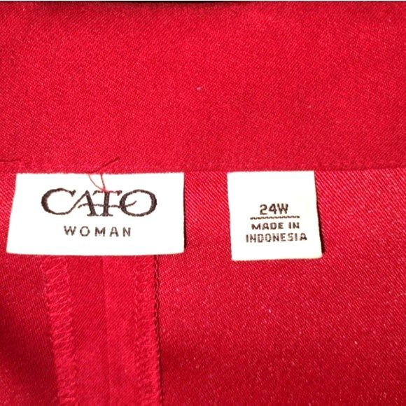 Cato Red Faux Button Full Zip Dress Jacket Blazer Plus Size 24W - Picture 5 of 7
